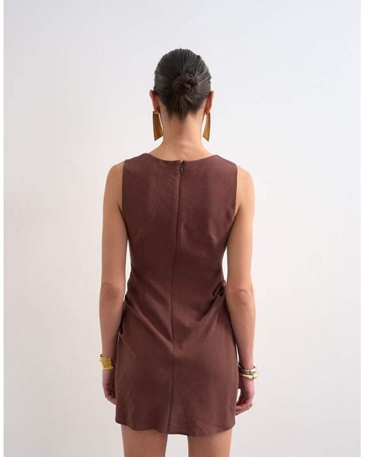 TOPSHOP Pink Structured Drape Mini Dress