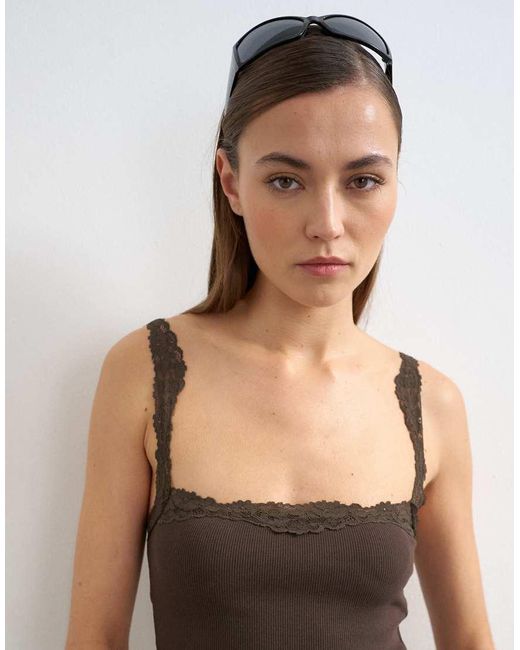 TOPSHOP Natural Lace Trim Cami