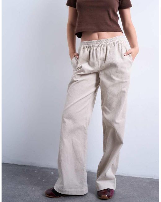 TOPSHOP White Cord Pull On jogger