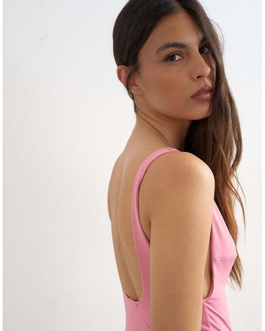 TOPSHOP Pink Clarice Scoop Back Swimsuit