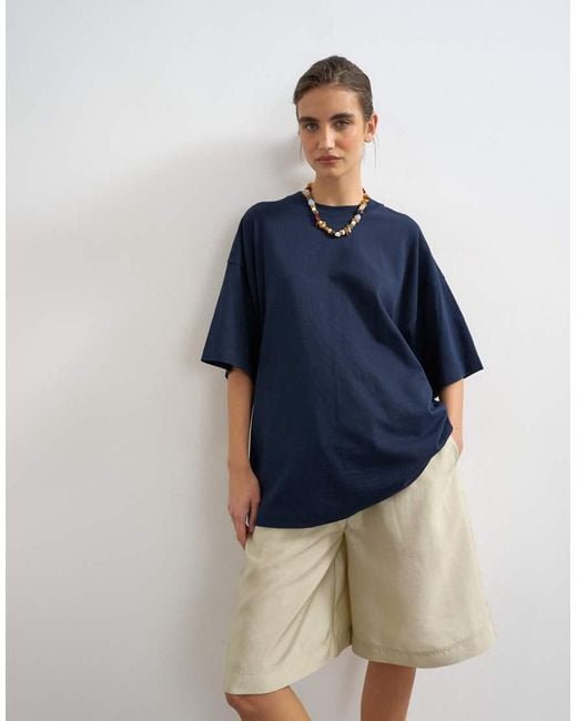 TOPSHOP White Oversized Dropped Shoulders Tee