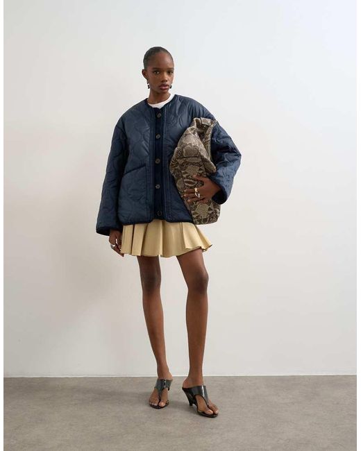 TOPSHOP Blue Double Layer Fronted Liner Jacket