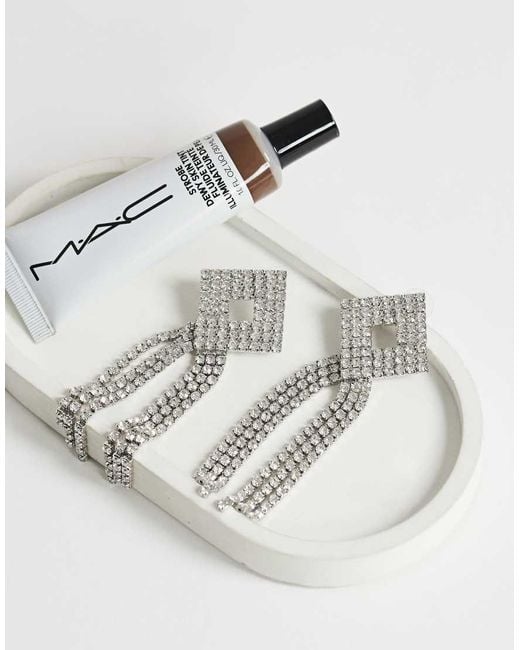 TOPSHOP White Eliza Stud Tassel Embellished Earring