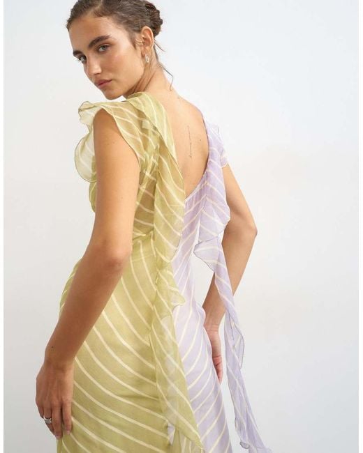 TOPSHOP White Scarf Detail Chiffon Maxi Dress