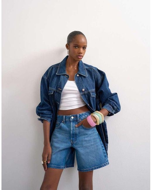 TOPSHOP Blue Denim Editor Short