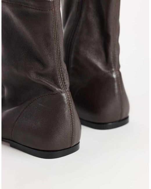 TOPSHOP Black Kameron Real Leather Flat Ankle Boot