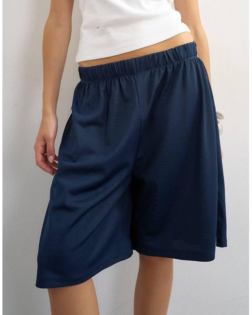 TOPSHOP Blue Sport Stripe Detail Shorts