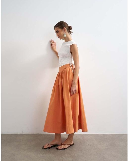 TOPSHOP White Drop Waist Saloon Maxi Skirt