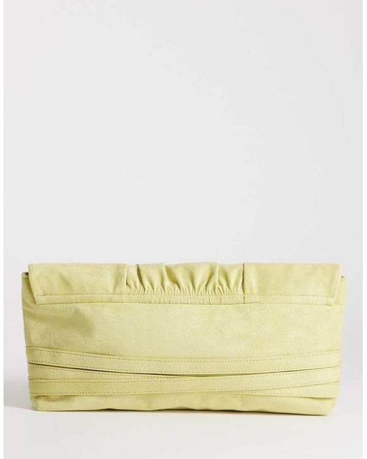 TOPSHOP Yellow Meadow Oversized Strap Clutch