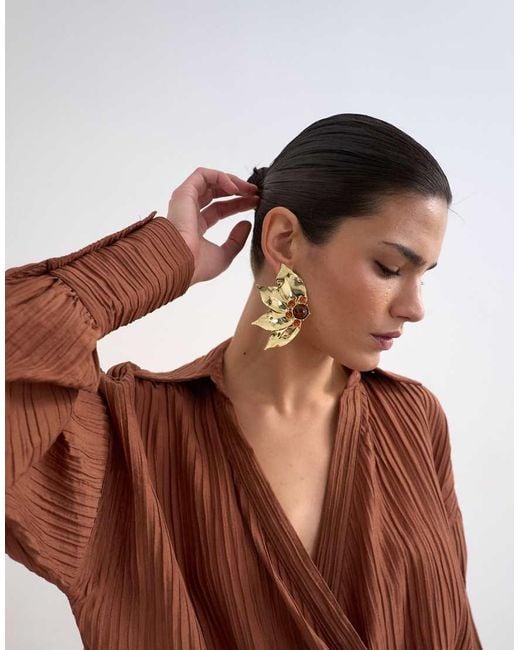 TOPSHOP Brown Dropped Waist Wrap Shirt Dress