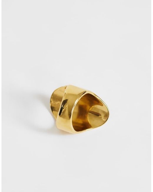 TOPSHOP Metallic River Ring With Stone