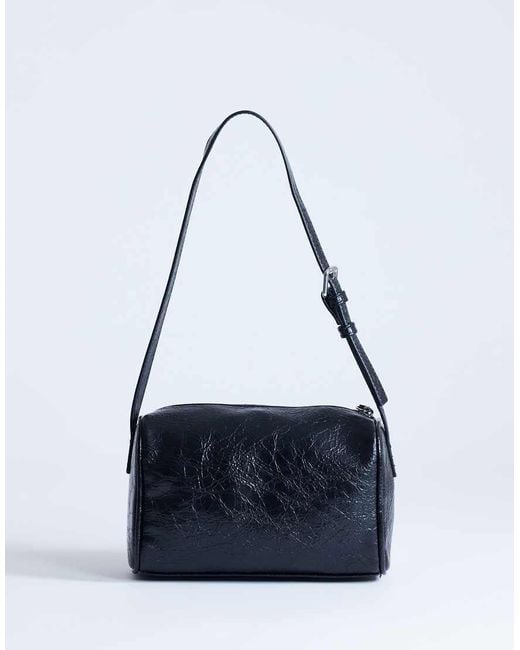TOPSHOP Blue Safia Front Pocket Shoulder Bag
