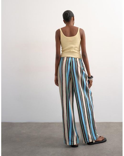 TOPSHOP White Linen Balloon Trouser With Tie Waist