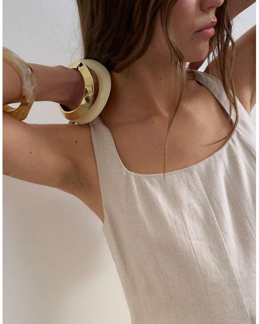 TOPSHOP Natural Tailored Linen Romper