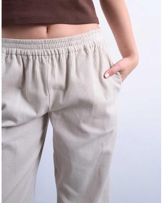 TOPSHOP White Cord Pull On jogger