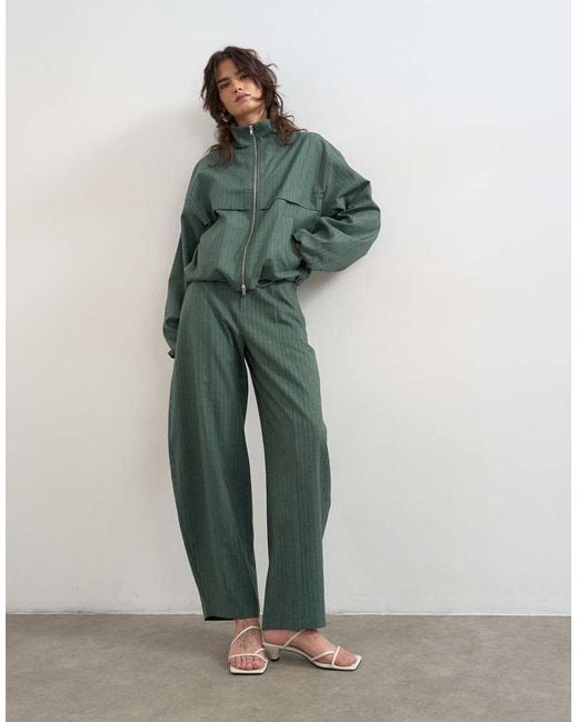TOPSHOP Green Co Ord Funnel Neck Jacket