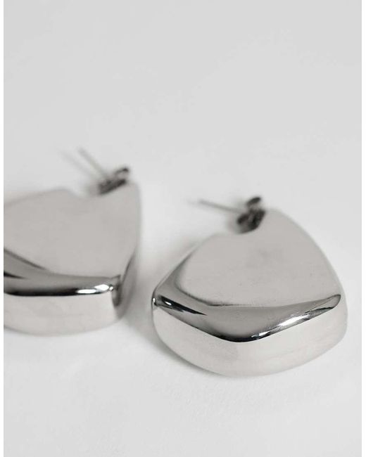 TOPSHOP Gray Casey Waterproof Chunky Hoop Earrings