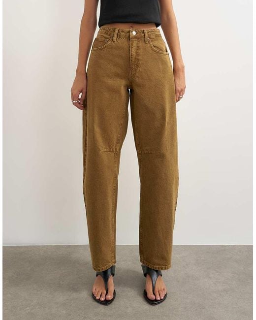 TOPSHOP Natural Barrel Mid Rise Jean for men
