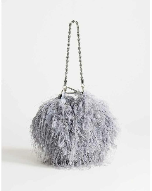 TOPSHOP White Juliet Small Fringe Grab Bag