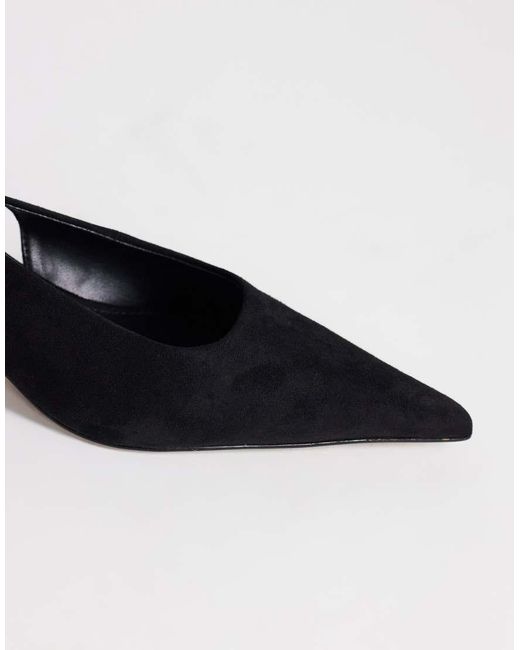 TOPSHOP White Ali Kitten Heel Sling Back Court