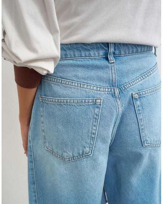 TOPSHOP Blue Longline Barrel Short