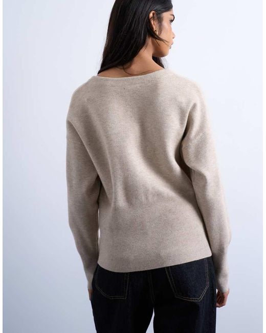 TOPSHOP Gray Knitted V Neck Longline Clean Cinch Waist Cardigan
