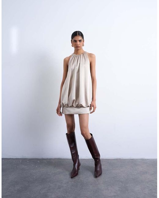 TOPSHOP White Bubble Hem Mini Dress