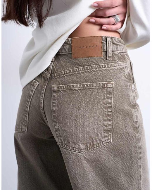 TOPSHOP White Barrel Mid Rise Jean