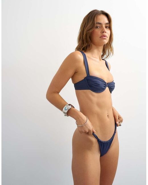 TOPSHOP Blue Bella Thong Bikini Bottom