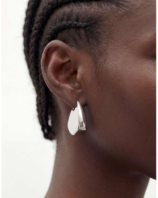 TOPSHOP Gray Casey Waterproof Chunky Hoop Earrings