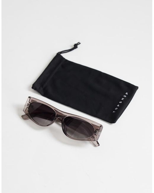 TOPSHOP Gray Mykonos Cat Eye Sunglasses