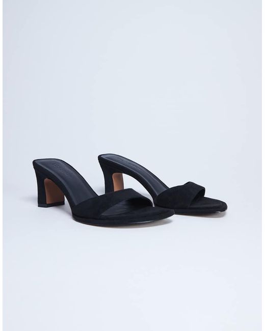 TOPSHOP Blue Ari Mule Mid Heeled Sandals