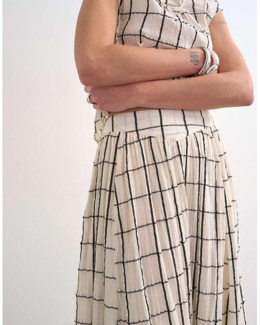 TOPSHOP Natural Drop Waist Saloon Maxi Skirt