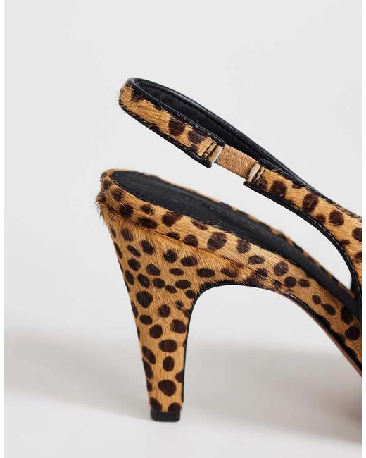 TOPSHOP Metallic Arabella Cone Heel Sling Back Court Shoe