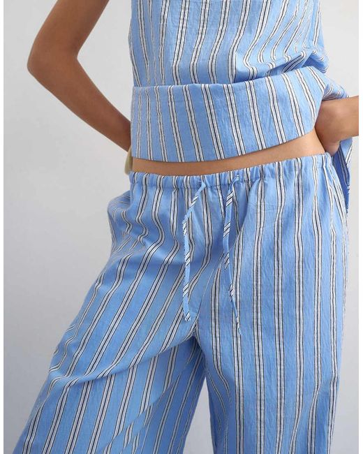 TOPSHOP Blue Co Ord Straight Leg Trouser