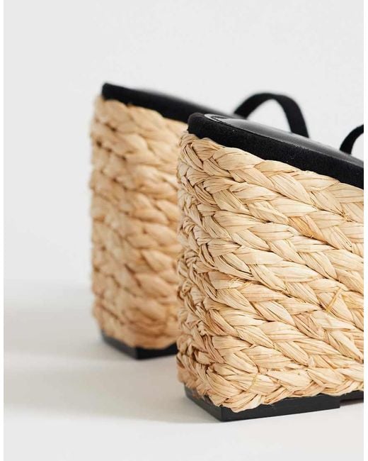 TOPSHOP White Elysia Raffia Two Part Sandals