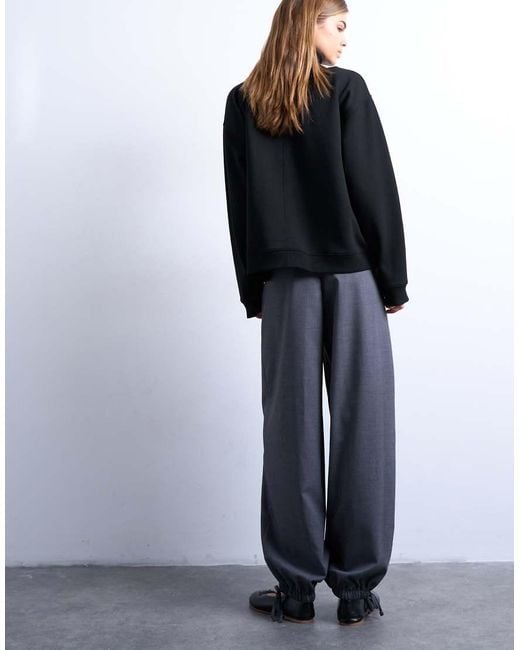 TOPSHOP Blue Tailored Balloon Hem Trouser