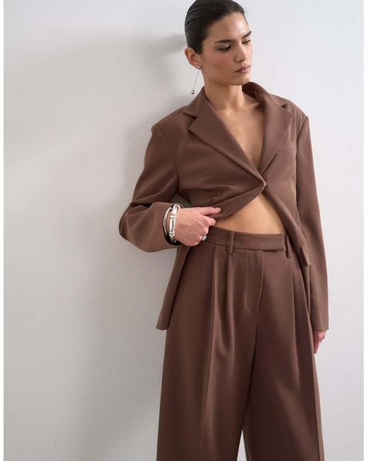 TOPSHOP Brown Co Ord Double Tailored Trouser