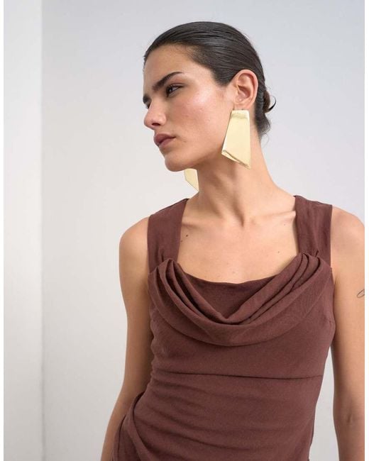 TOPSHOP Pink Structured Drape Mini Dress