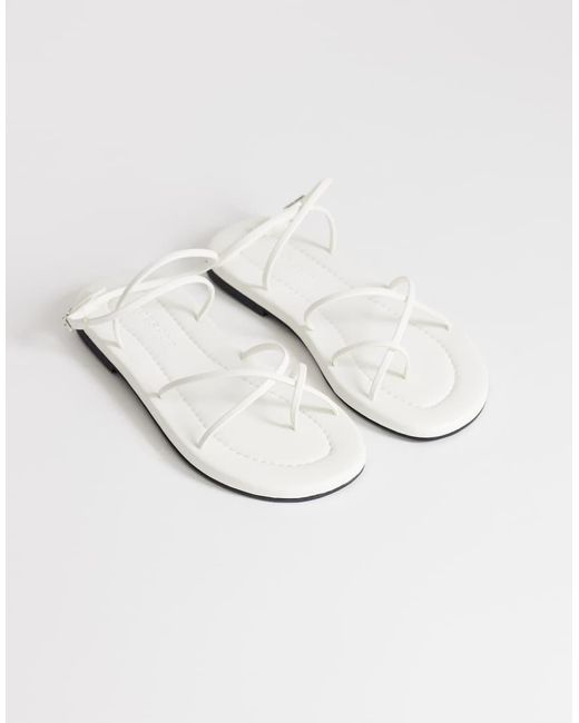 TOPSHOP White Emma Strappy Flat Sandals
