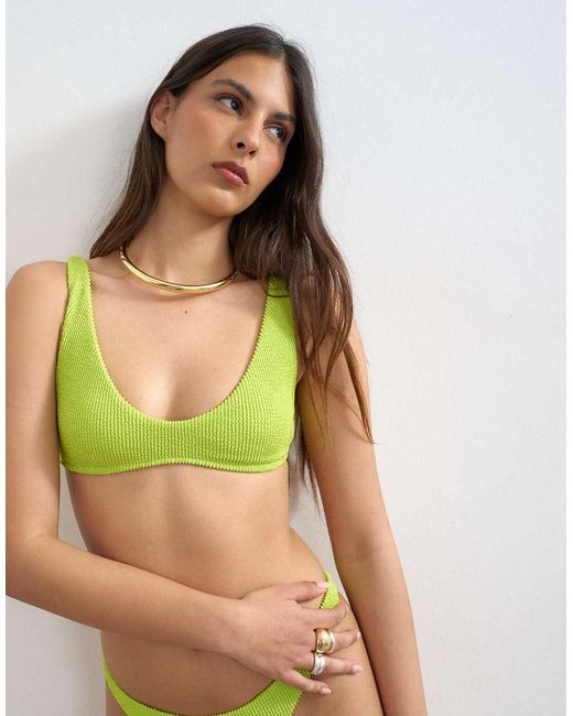 TOPSHOP White Tara Scoop Bikini Top