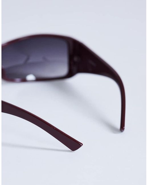 TOPSHOP Blue Ibiza Wrapround Rectangle Sunglasses