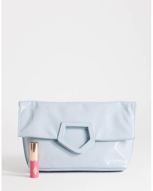 TOPSHOP White Gregry Folded Oversized Clutch Bag