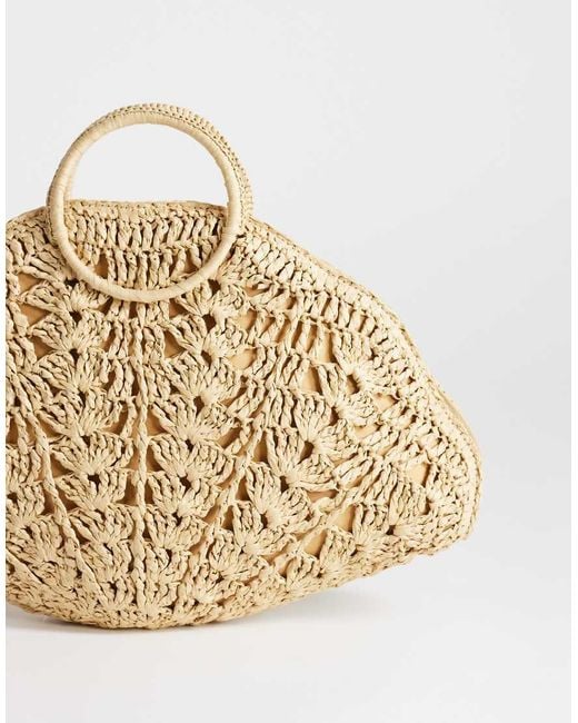 TOPSHOP Metallic Shelly Medium Weave Shell Small Grab Bag