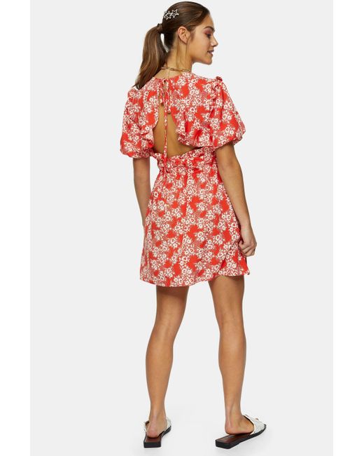 petite red floral dress