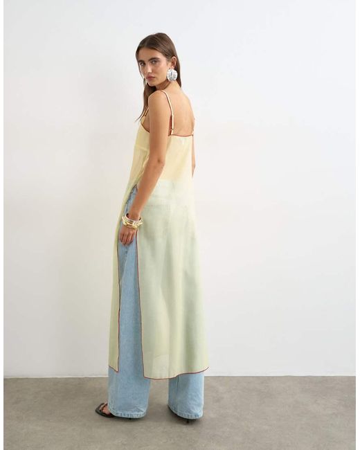 TOPSHOP Green Sheer Organza Longline Cami