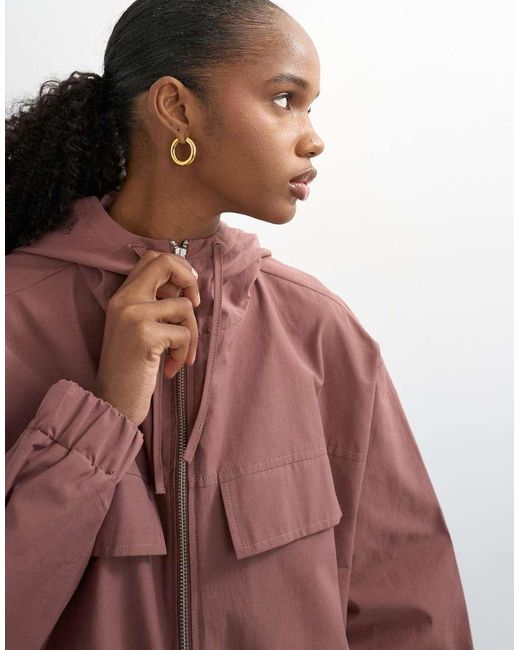 TOPSHOP Brown Co-ord Over The Head Bomber