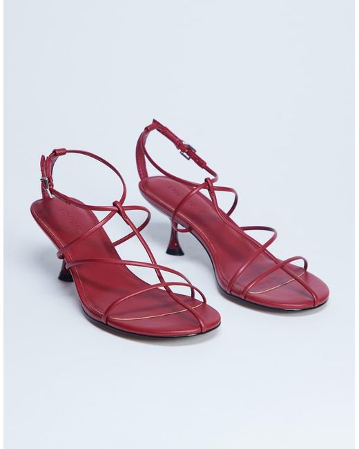 TOPSHOP Pink Itzia Strappy Mid Heel Sandal