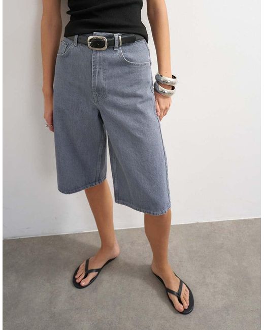 TOPSHOP Blue Denim Bermuda Shorts