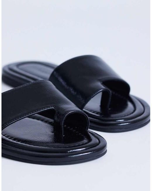 TOPSHOP Blue Sandra Flat Sandal Mules